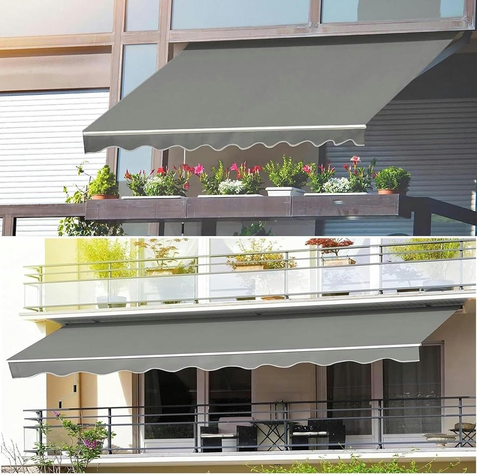 Toldo patio cambio de lona para disfrutar del jardin fresco todo el ano