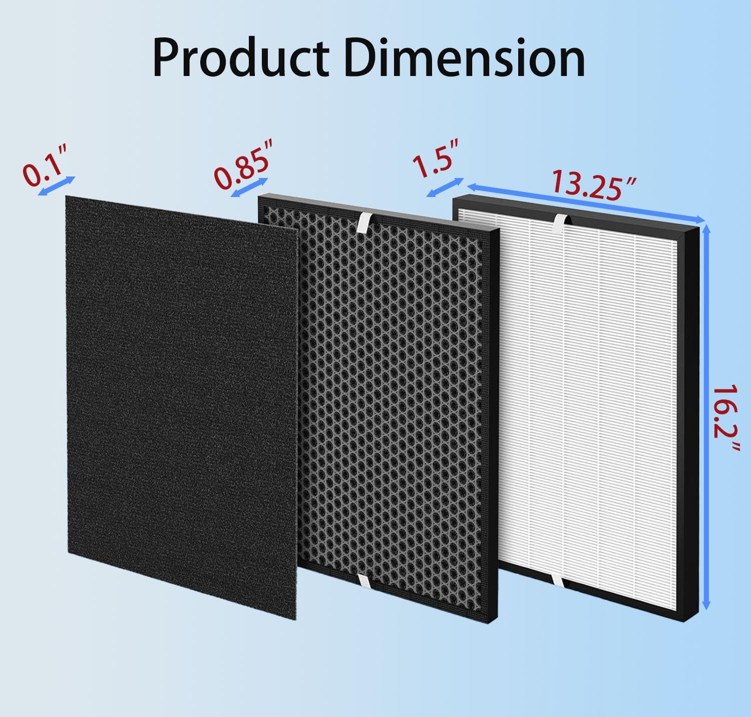 Air Purifier AD3000 Filter Replacements, Combo Pack Includes: 2 Filter & 2 Carbon Filter & 4 Pre-Filters, Fit for AIRDOCTOR - Image 3