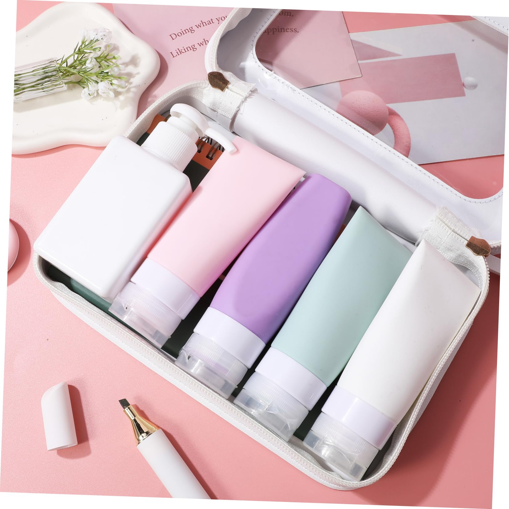 Ipetboom Borsa Trasparente per Pvc 2 Pezzi con Cerniera per Viaggio e Quotidiano Donna