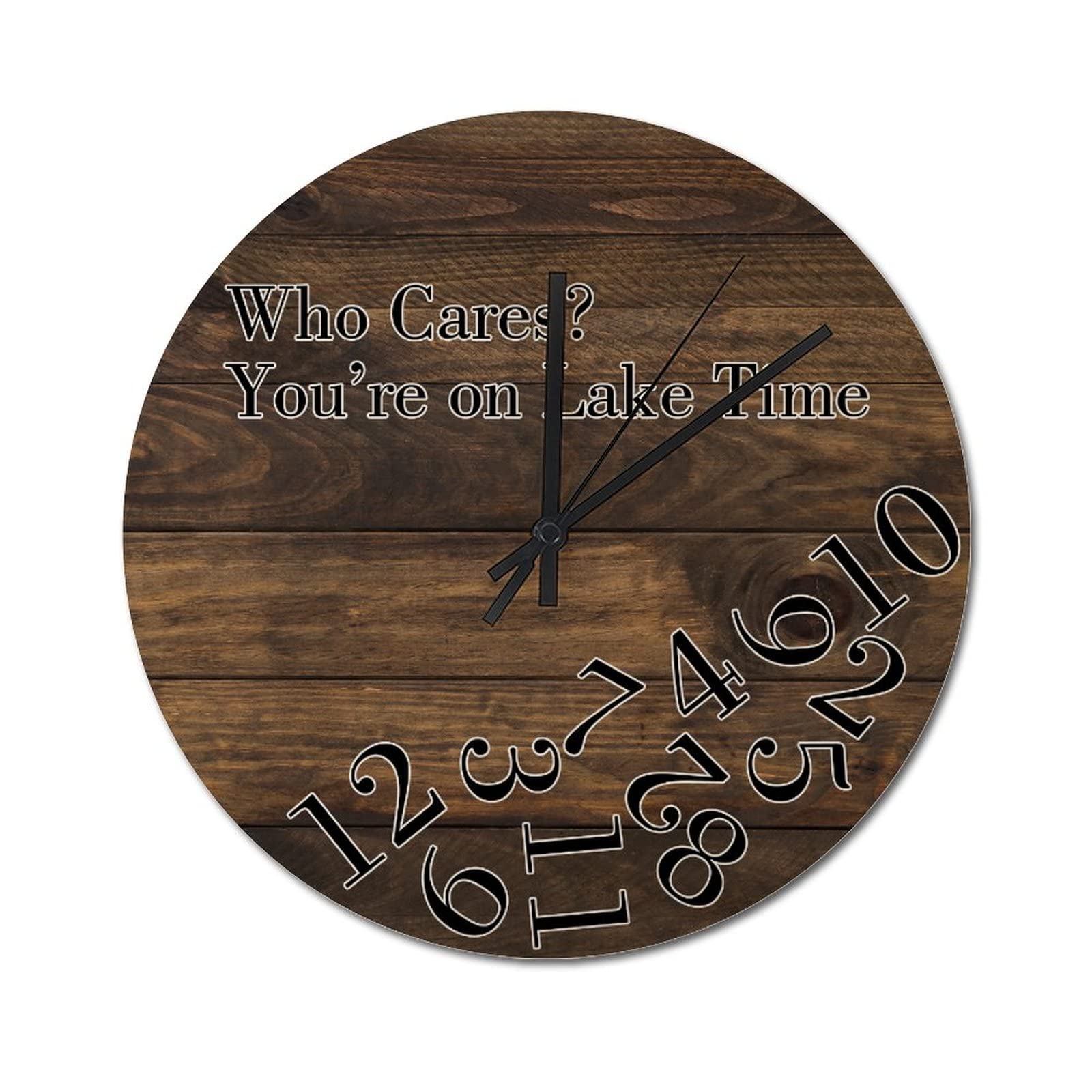 Horloge murale en bois craquelé 38cm au style chalet rustique