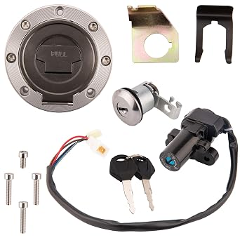 R6 Ignition Switch Compatible with Yamaha YZF R1 R6 Key Ignition 1992-2012 Gas Cap Cover Seat Lock Key Set
