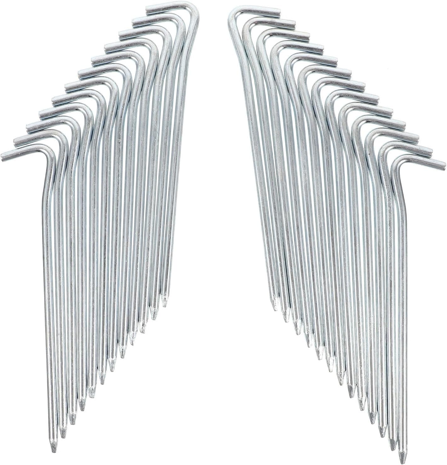 25pcs Galvanized Metal Tent Stakes Camping Pegs Yard Safety Stakes for Hard Ground Outdoor Tent Anchors Camping and Hiking Accessories