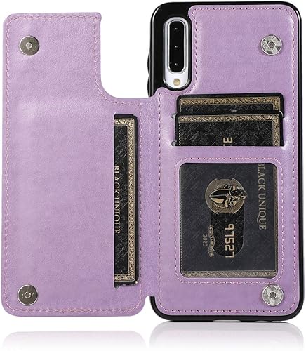 Vista 11 de Funda de teléfono para Samsung Galaxy A50 con protector de pantalla de vidrio templado y tarjetero con soporte para tarjetero, accesorios de cuero