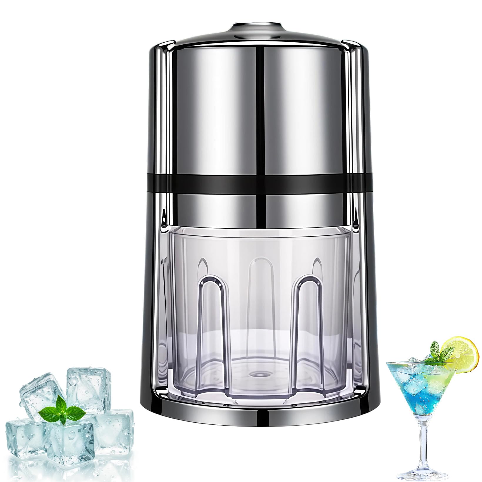 Tritaghiaccio portatile, tritaghiaccio portatile, macchina per il ghiaccio tritata, con lama in acciaio inox per cocktail, granite di margarita, plastica e acciaio inossidabile