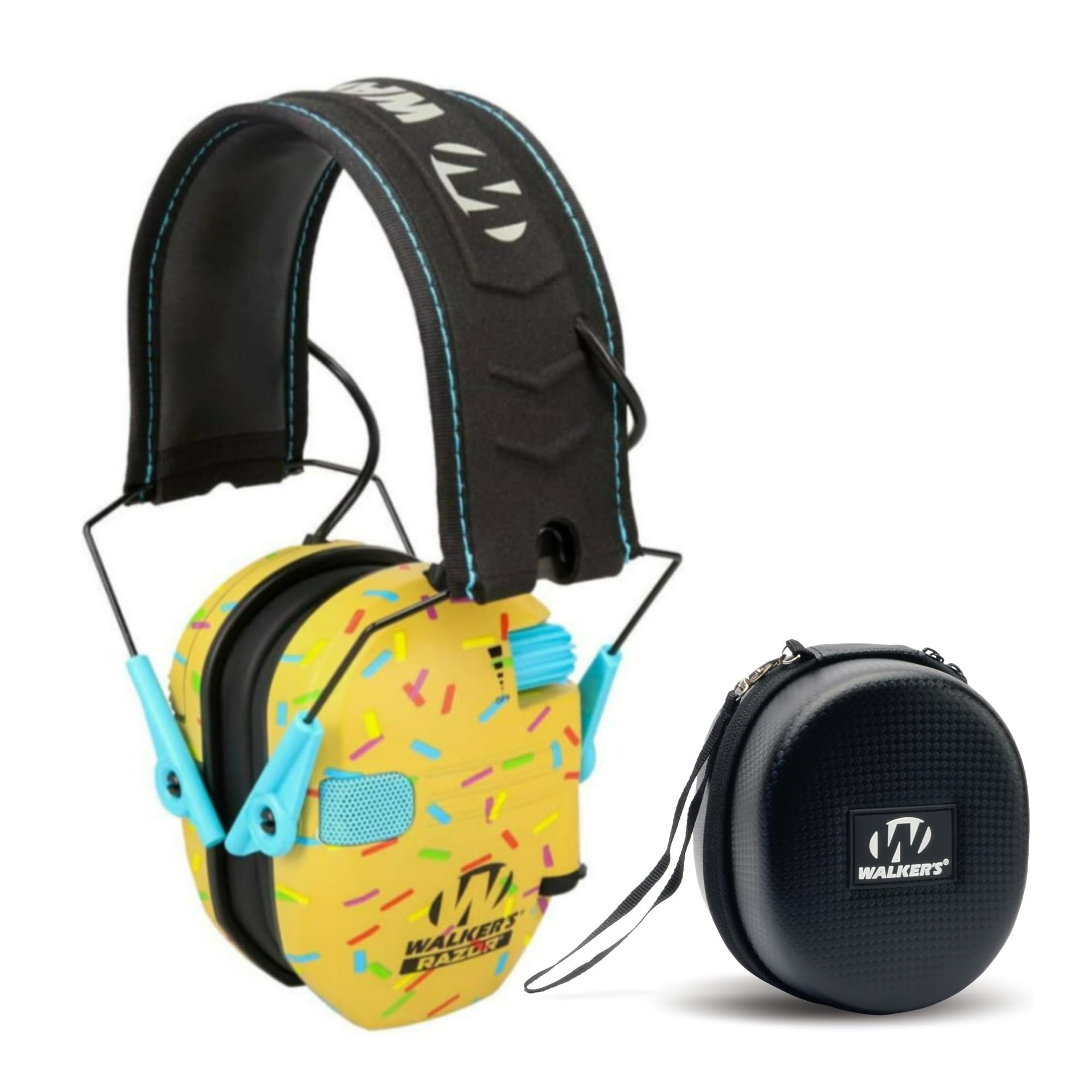 Walker's Razor Slim Electronic Shooting Hearing Protection Muff (Sound Amplification and Suppression) with Protective Case