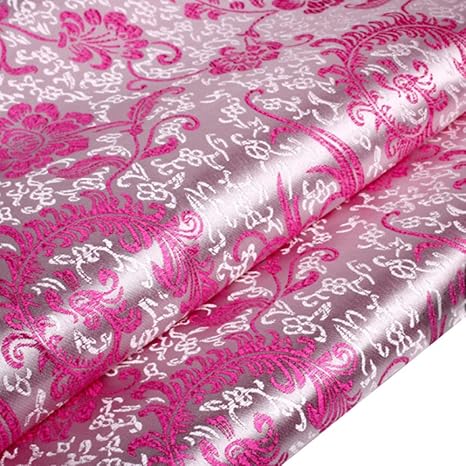 Amazon 中国のどのシルク生地フェニックス花柄ブロケードサテン生地 ローズレッド メーターで販売 布 生地 通販
