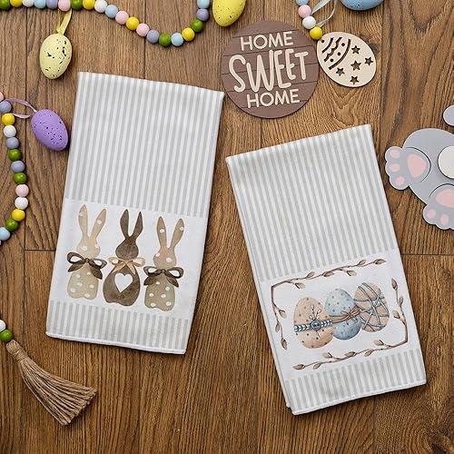 Miniatura 3 de ARKENY Toallas de cocina de Pascua, paños de cocina de conejo beige de 18 x 26 pulgadas, decoración de primavera de temporada para casa de campo,