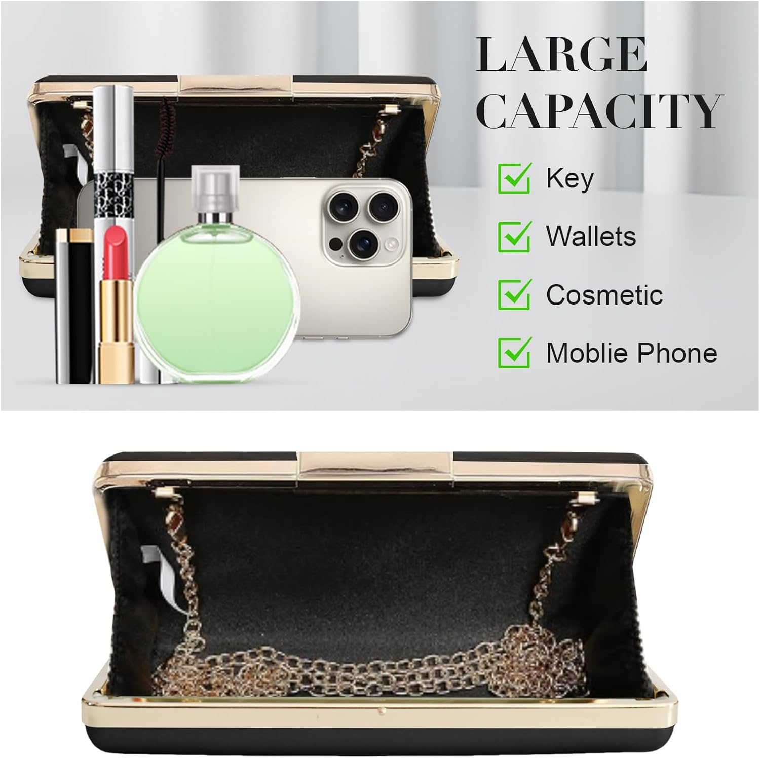 Women Evening Clutch Purses Patent Leather Clutches Formal Party Wedding Cocktail Prom Purse Handbags - Image 7