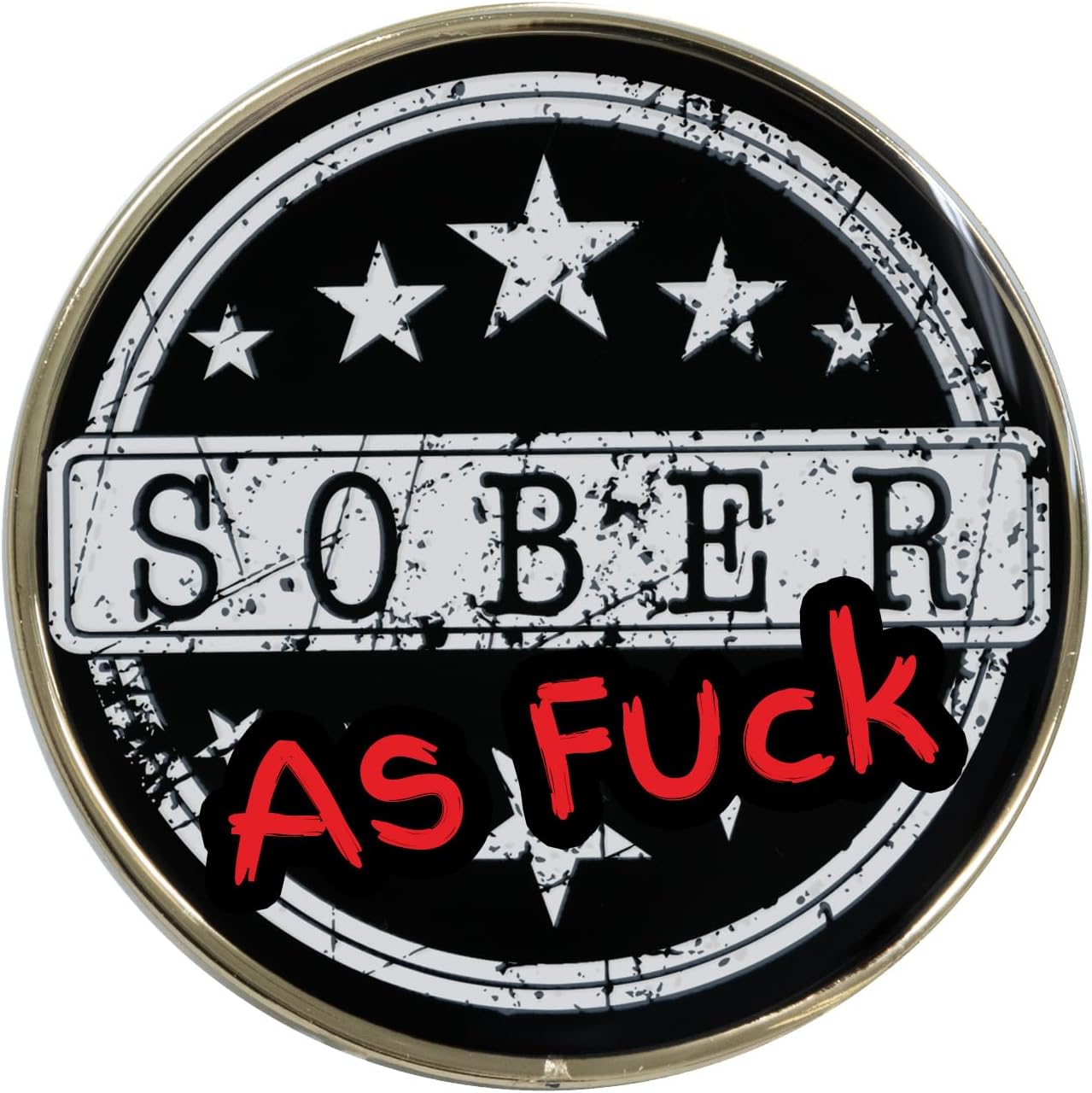AA Chip | Sobriety Coin | Recovery Gift | Sober As Fuck Medallion