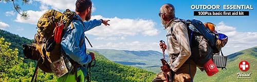 Miniatura 8 de Pequeño botiquín de primeros auxilios, 100 piezas resistente al agua, bolsa bien organizada con hebilla giratoria, ideal para exteriores, viajes,