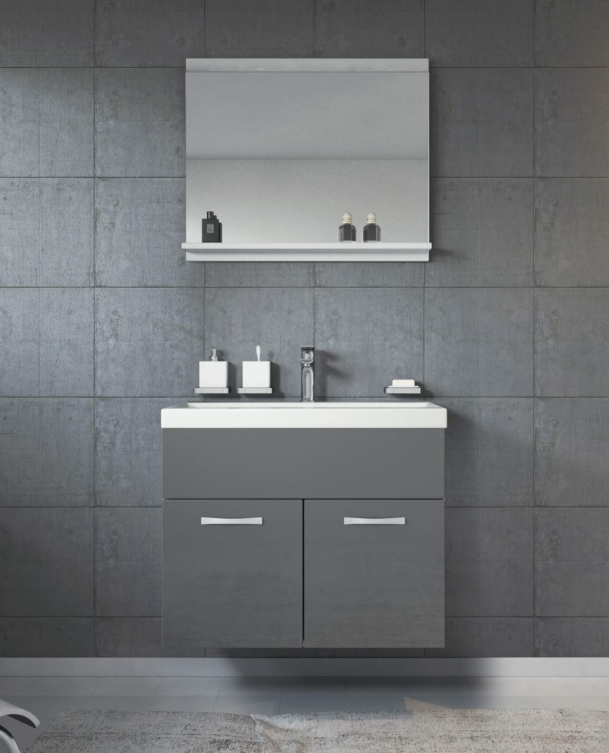Buy Badplaats B.V. Bathroom furniture set Montreal 02 60cm basin grey