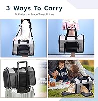 Vista 8 de JESPET Transportín Suave para Mascotas para Perros Pequeños, Gatos, Cachorros, Transportadores de Gatos Aprobados por Aerolíneas, Transportador