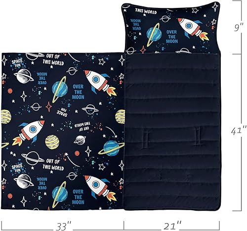 Miniatura 2 de Tapete para siesta espacial  Saco de dormir de galaxia espacial con almohada extraíble  Juego de ropa de cama para guardería y fiestas de pijamas