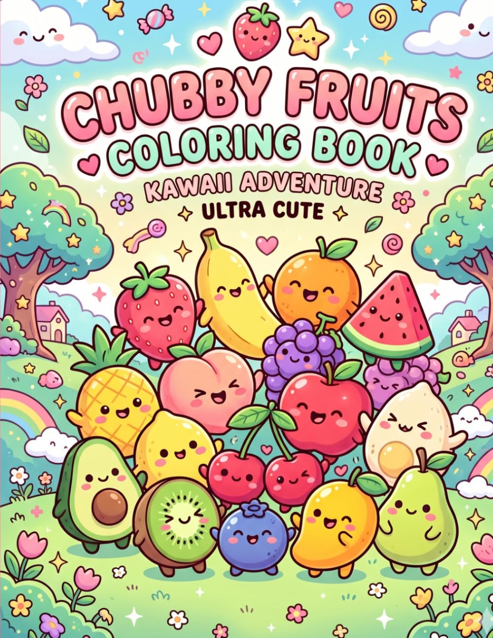 Chubby Fruits for Stress Relief Coloring Book