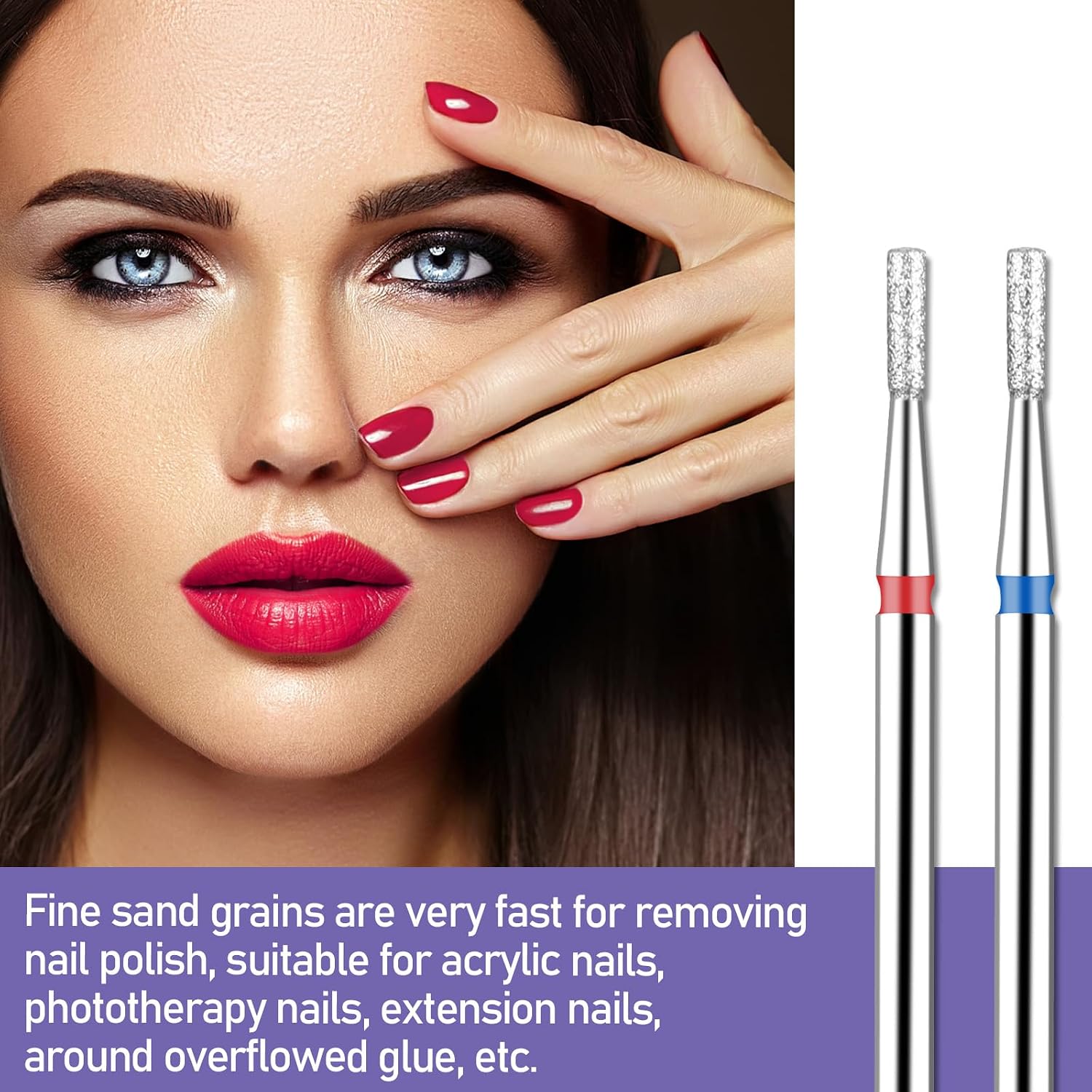 2 Pcs Cuticle Drill Bit, Cuticle Bit for Nail Drill Round Tapered Clean Nail Drills Bits Naisl Buffer Trimer, Under Cleaner Remover Prepare Nails Supplies for Techs