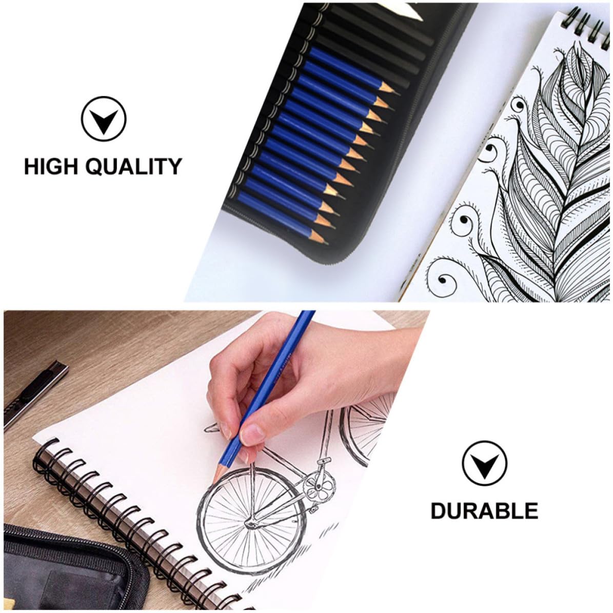 Gadpiparty Set da Disegno Professionale 72 Pezzi Matite Colorate Solubili in Acqua e Carboncini in Legno, Facile da Temperare e Sicuro, per Scrapbook e Libri da Colorare per Adulti