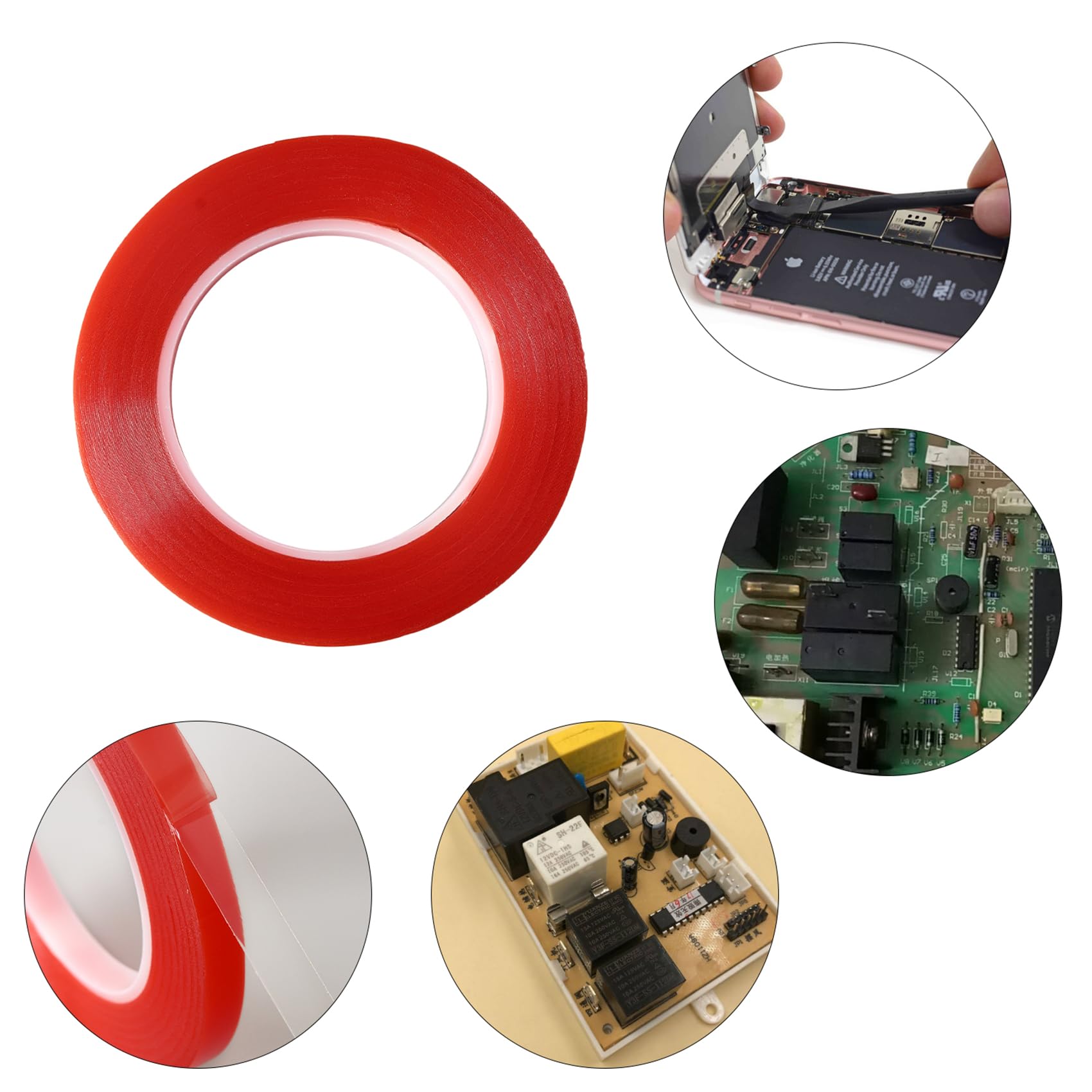 QDiShi 2 rotoli (2 mm/3 mm x 25 m) nastro di riparazione LCD per riparazione schermo LCD touch screen nastro adesivo con 1 pinzetta per telefono cellulare, iPad, tablet, laptop, fotocamera