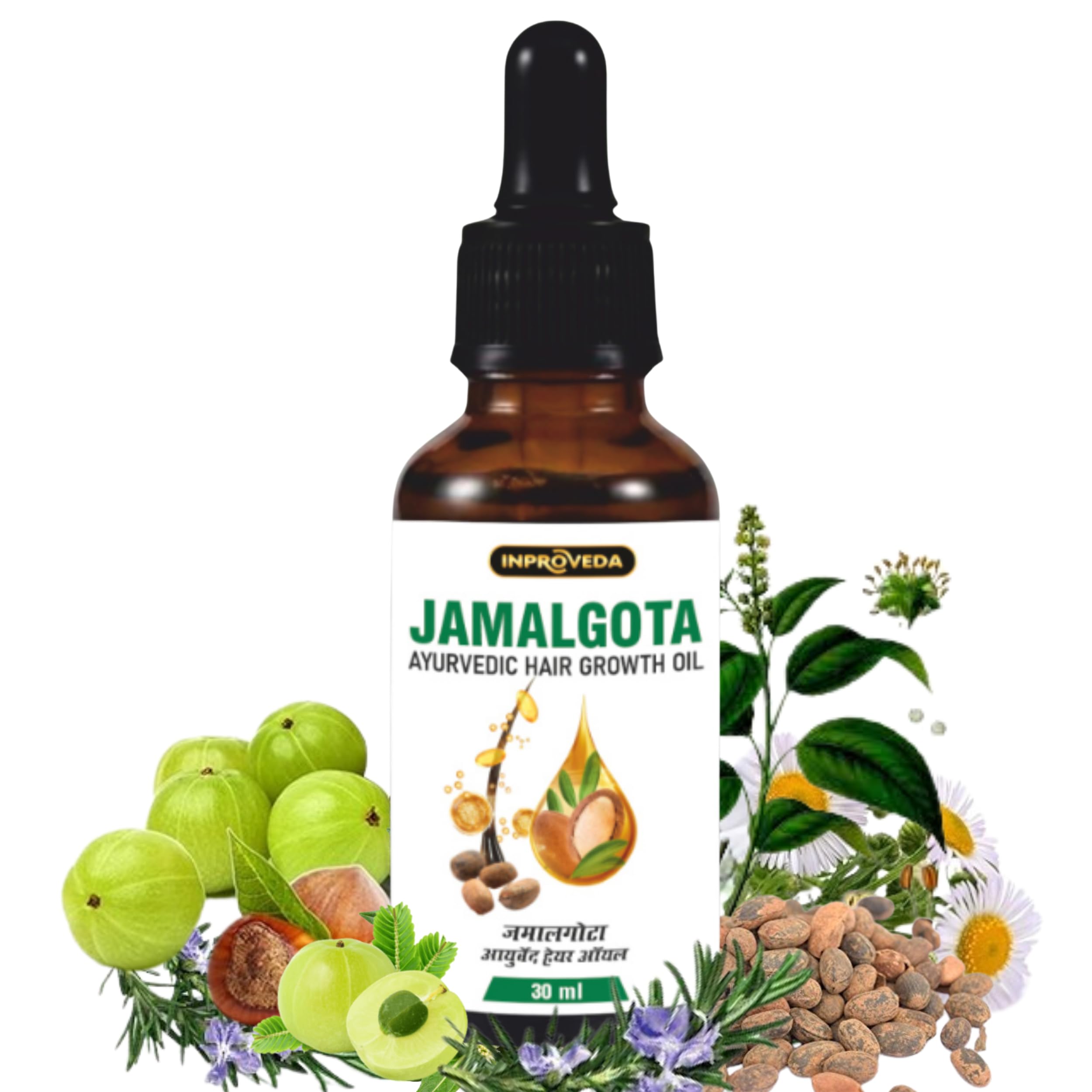 Jamalgota Hair Growth Oil (Pack of 1) | Ayurvedic Hairs Growth Oil | With Amla, Yastimadhu, Camphor, Rosemary, Jatamansi & Bhringraj, 30 ML-image-6