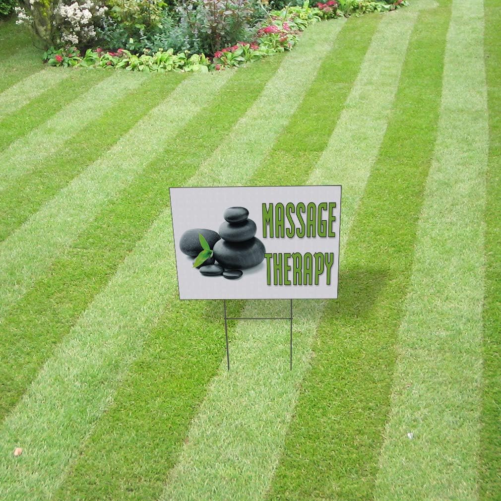 Weatherproof Yard Sign Massage Therapy Business D Green Lawn Garden Salon & Spa 18x12 Inches 2 Sides Print