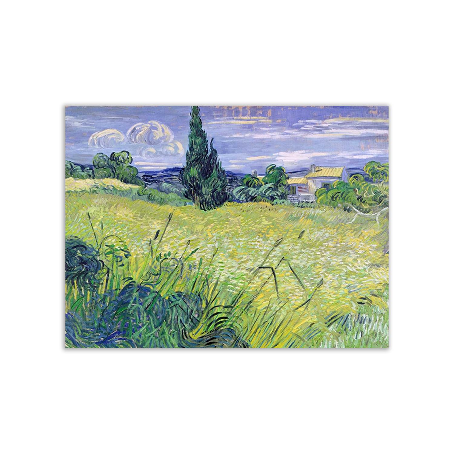 Poster Van Gogh Landscape with Green Corn 100x75 cm grand format pour décoration murale