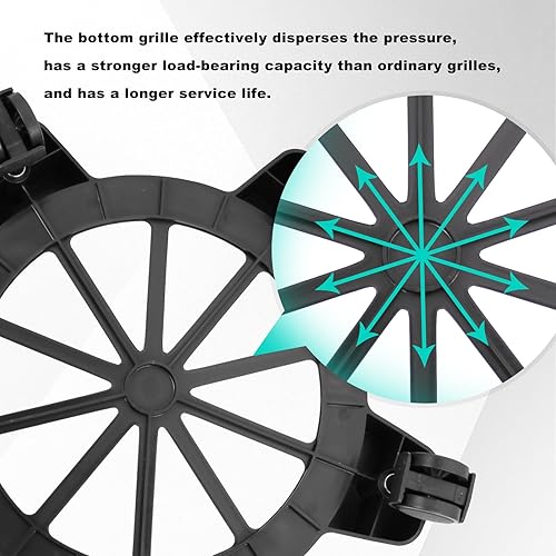 Miniatura 3 de Carro de tambor resistente de 5 galones con 5 ruedas giratorias de capacidad de 77 libras, carrito de tambor anti-inclinación para macetas y cubos,