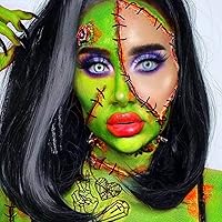 Vista 6 de MEICOLY Pintura Facial y Corporal Verde Claro (2.37 Oz), Rellenos para Calcetines de Navidad, Pintura Facial Verde Lima para Halloween SFX