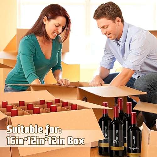 Miniatura 8 de YOTINO 3 juegos de cajas de mudanza, kits de separadores de vasos para mudanza, vasos de vino, cajas de mudanza, separadores de cartón para cajas