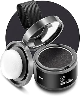 Root Touch Up Hair Powder, Instantly Covers Hairline Shadow, Dark Brown for Thinning Hair, Women/Men, 32 Fl Oz, Natural, Alcohol Free, Semi-Permanent, Includes Direction (Black, Bald Spots)