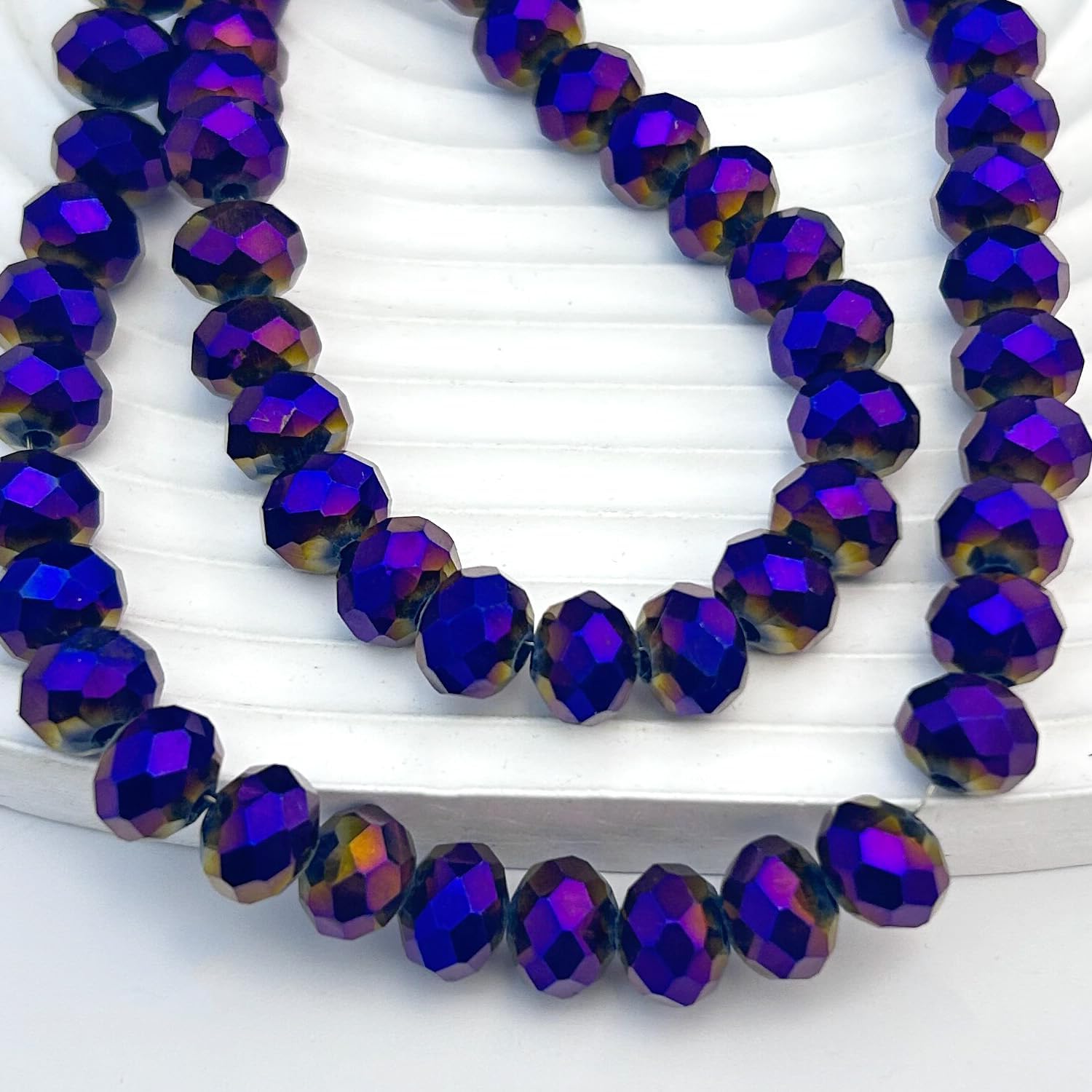 315pcs Glass Beads, 8mm Crystal Purple Beads for Jewelry Making, Briolette Faceted Rondelle Bulk Bead for Crafts DIY, Suncatchers, Bracelets, Earring, Necklace - Image 3