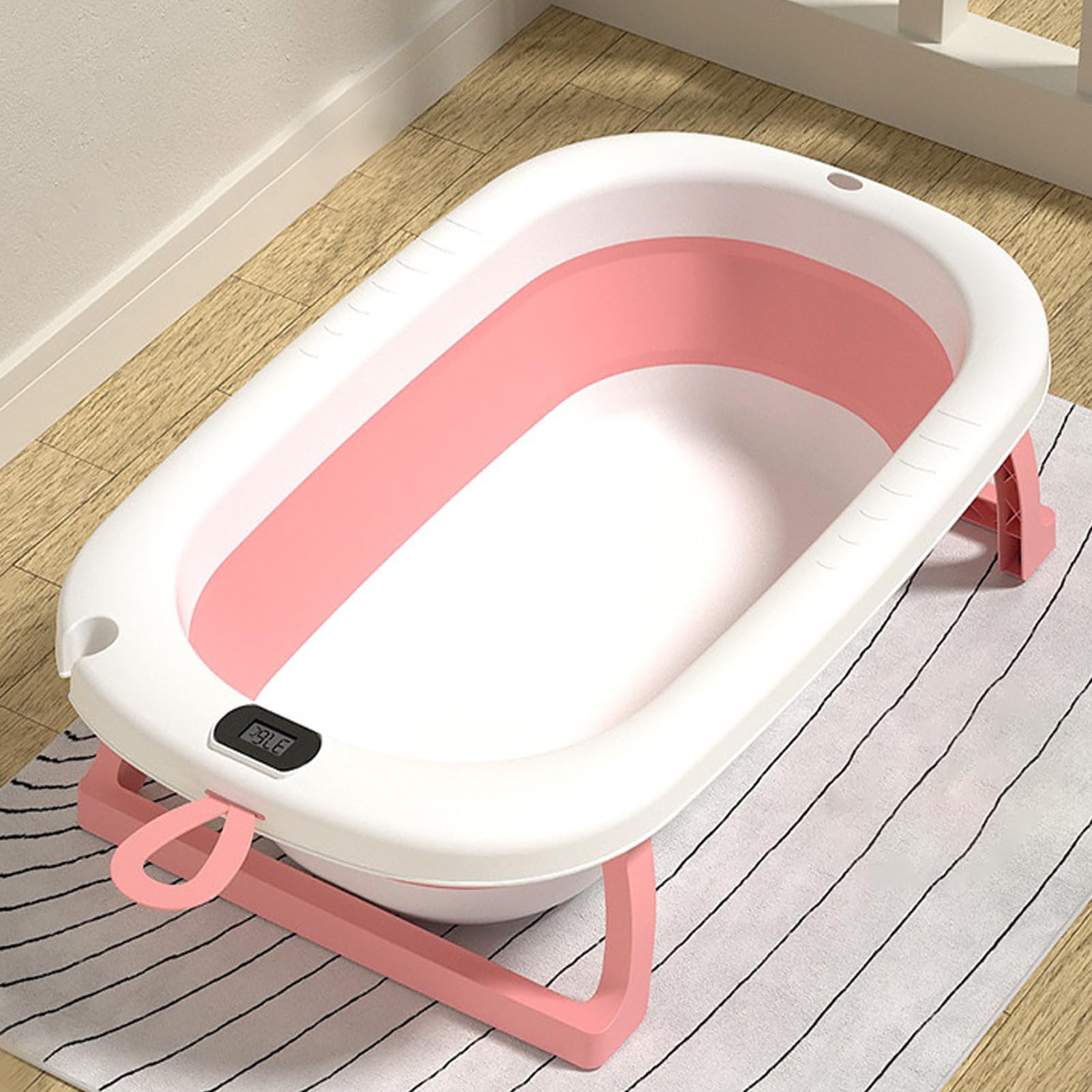 Zestaw do Wanienki dla Dziecka, Wanienka dla Dziecka, Duża Składana Siatka Kąpielowa Oszczędzająca Miejsce do Kąpieli dla Noworodka (PINK)