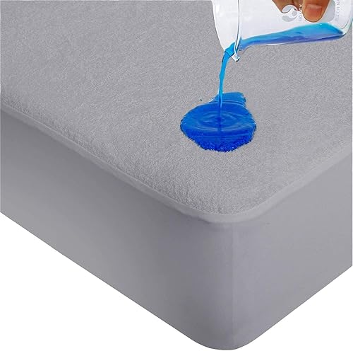 Protector de colchón tamaño matrimonial XL de 54 x 80 pulgadas, 100% impermeable, transpirable, sin ruido, funda protectora de colchón ajustable de