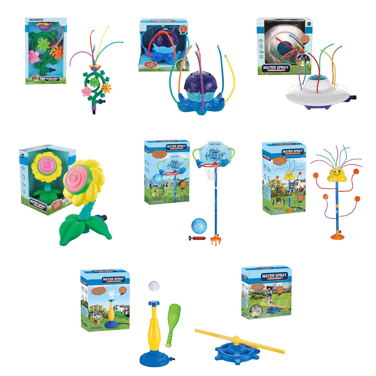 Generisch Aspersor de agua juguete para exteriores, herramienta de riego, juguete de agua de jardín con sprays giratorios, diseños para jardín y jardín, aspersor de hierba