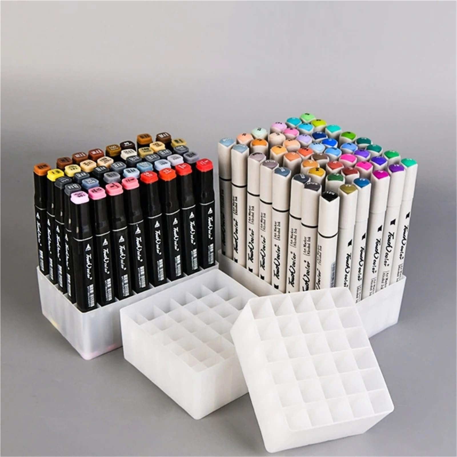 Aufbewahrungsbox für Markierungsstifte R9UA 30/36/40/48 Slots Marker Stift Lagerung Halter Pinsel Bleistift Rack Tisch Ständer Organizer für Büro(Small)