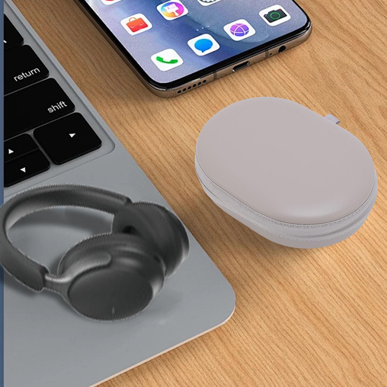 Acouto Custodia Rigida per Cuffie Custodia da Viaggio Protettiva Portatile in Pelle PU EVA Adatta per Cuffie QC Ultra QC Ultra con Rigida Adatta per UltraHard Shell (GREY)