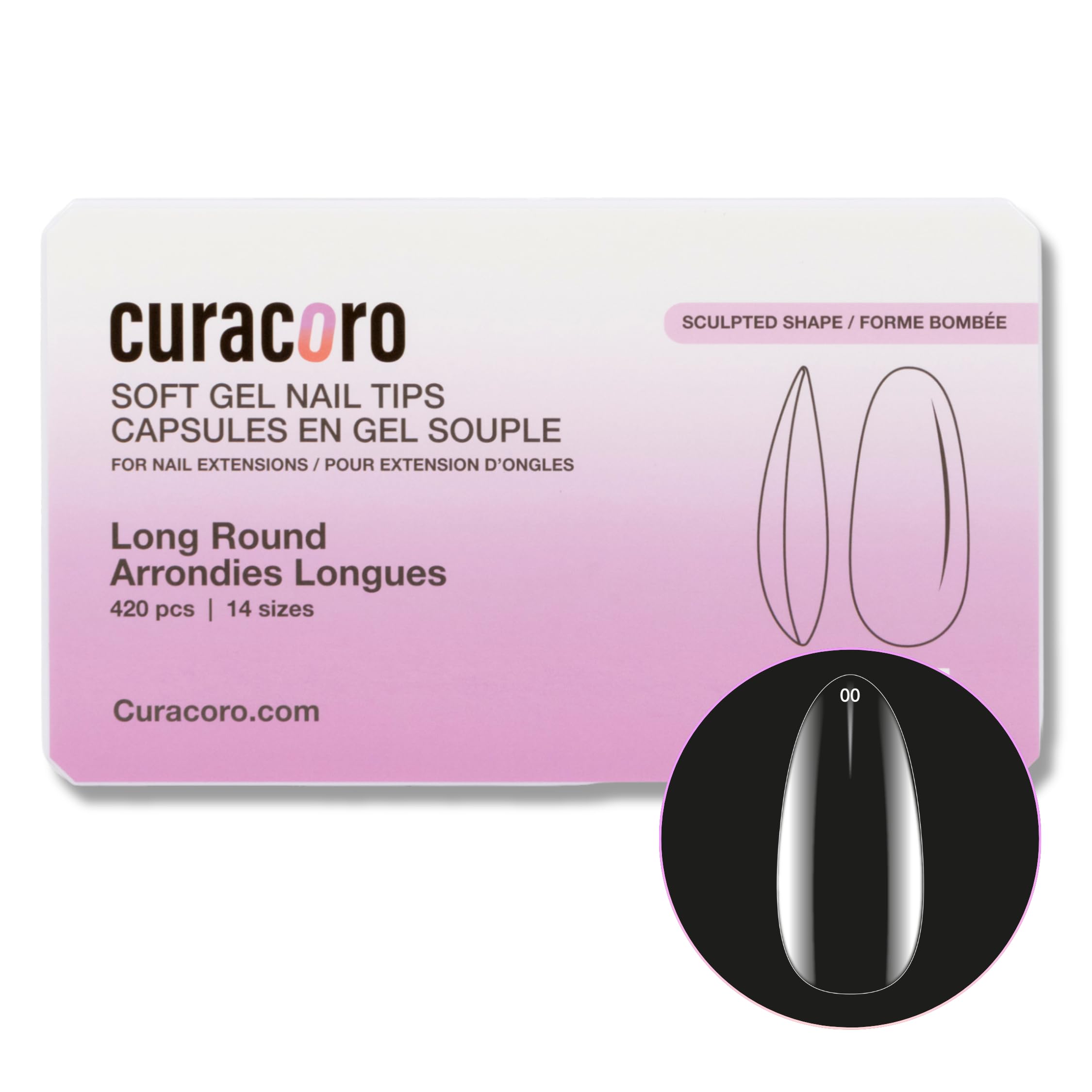 Curacoro Sculpted Nail Soft Gel Tips, 420Pcs Soft Gel Nail Extension Tips
