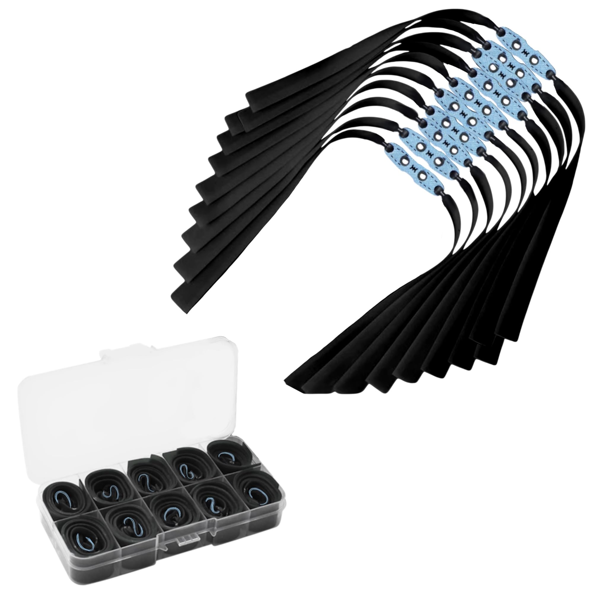 VENTURA SPORT PRO Gomas Elásticas Premium para Tirachinas – Pack 10 Unidades | Color Negro 1 mm Máxima Potencia