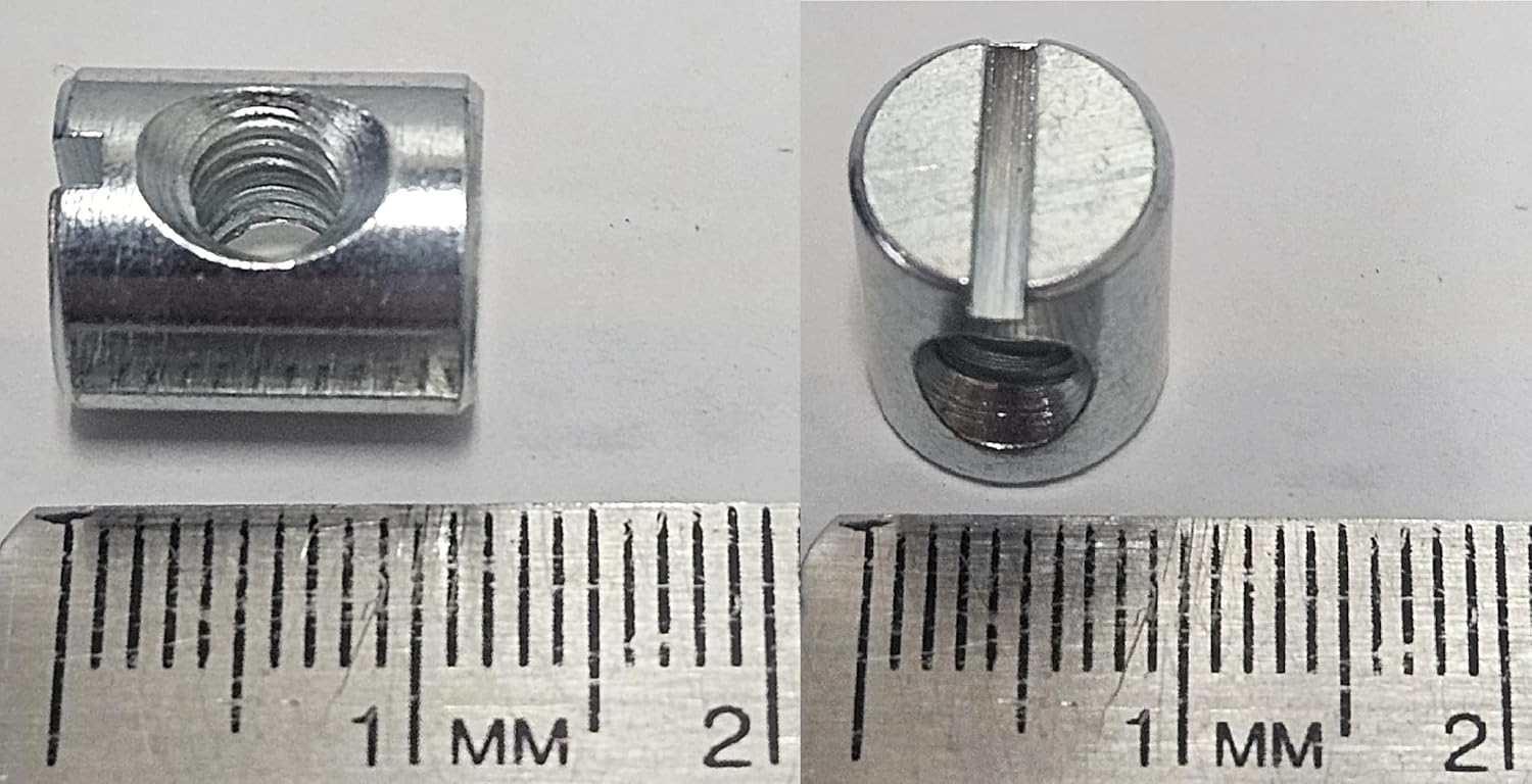 (100) Cross Dowels/Barrel Nuts - 10-24 12mm X 10mm Zinc-Plated CNC