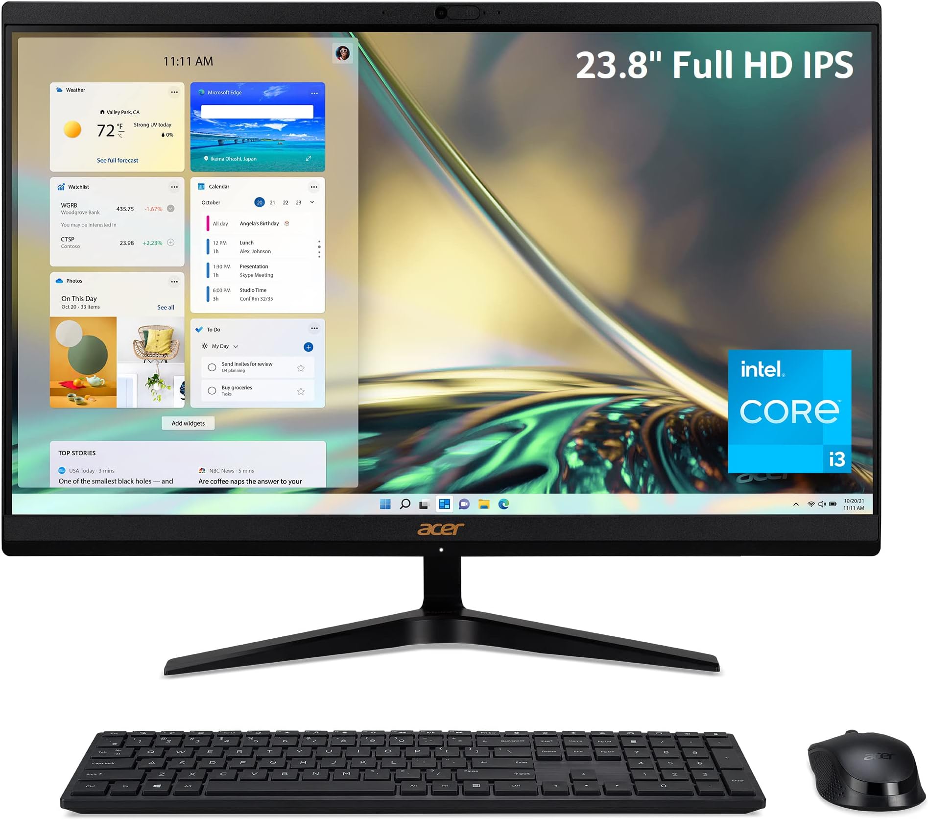Acer Aspire C24-1650-UA92 AIO Desktop | 23.8" Full HD IPS Display | 11th Gen Intel Core i5-1135G7 | Intel Iris Xe Graphics | 8GB DDR4 | 512GB NVMe M.2 SSD | Wi-Fi 6 | Windows 11 Home