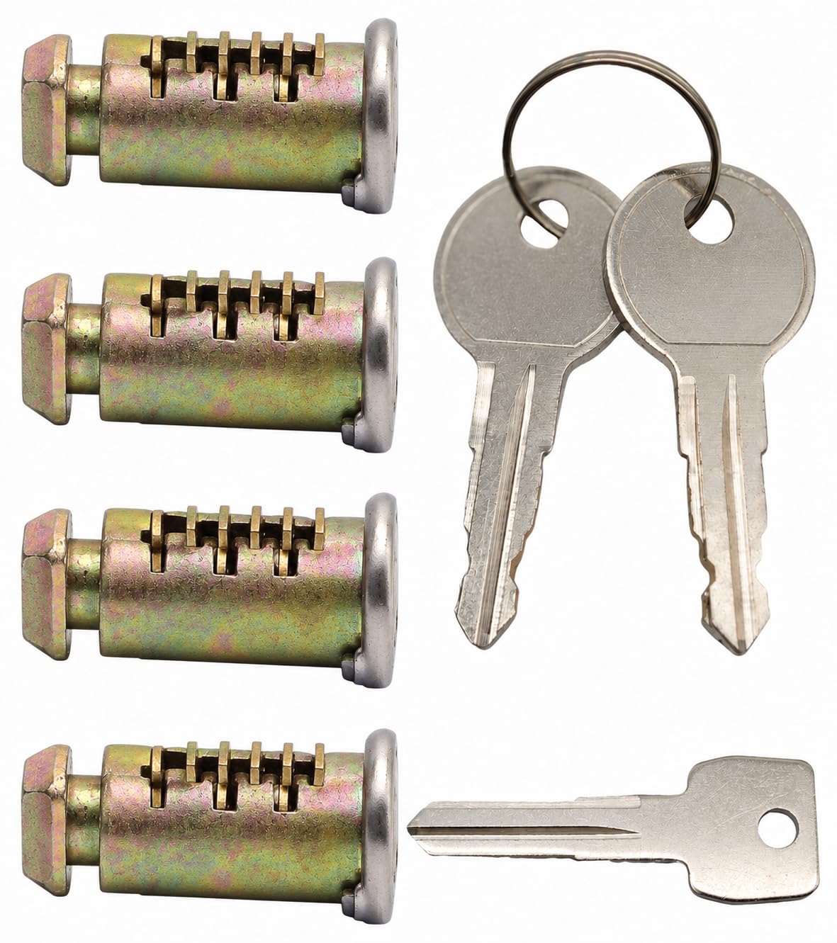 TAKONE - Set di chiavi di ricambio per Thule – 4 cilindri di chiusura in rame, 2 chiavi e 1 chiave di controllo, serratura e pezzi di ricambio per portapacchi e portabici