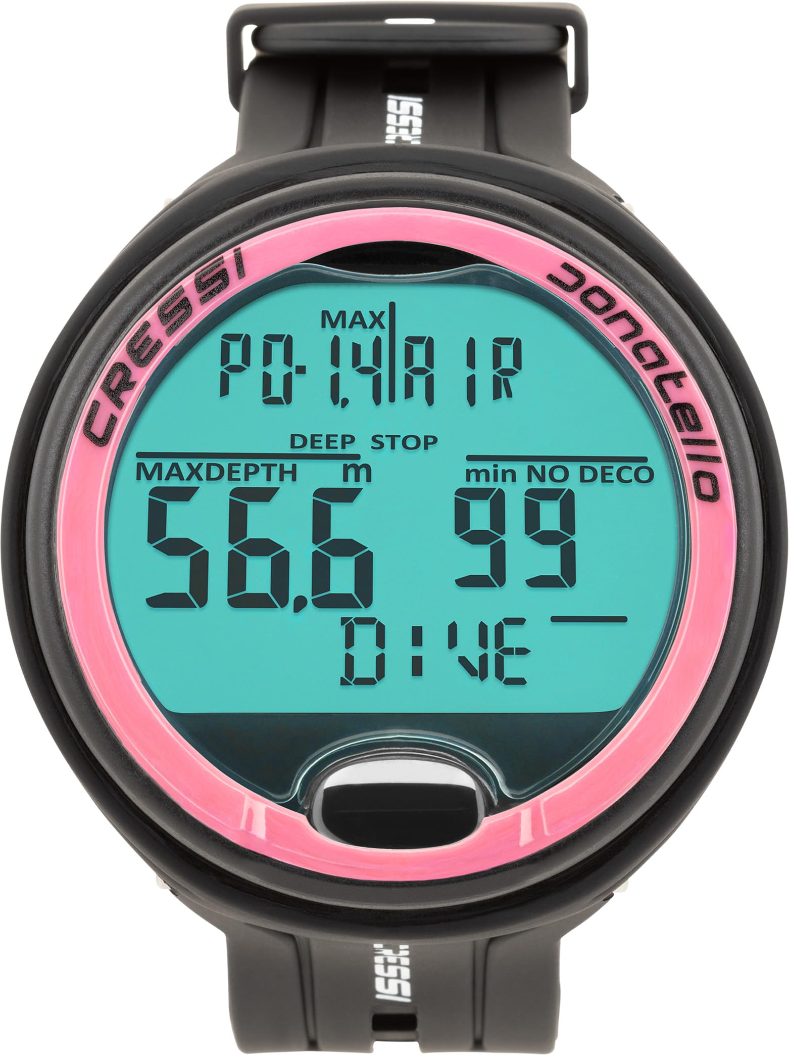 Cressi Donatello Computer Subacqueo – Modalità Aria/Nitrox, Apnea e Gauge – 150m Resistenza, Display ad Alto Contrasto – Batteria Sostituibile, Deep Stop, Indicatore Tossicità CNS