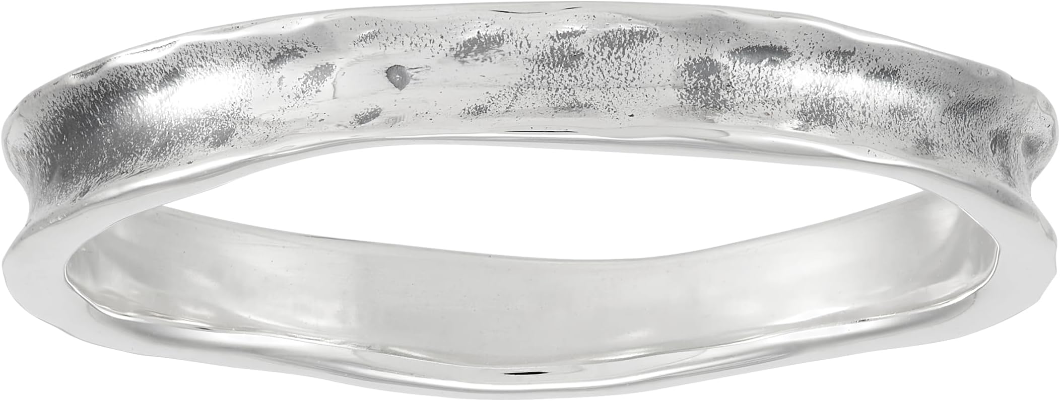 SilpadaBelle Fleur' Stacking Ring in Hammered Sterling Silver