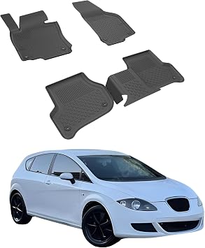 Sahler Floor Mats fits Seat Leon 2005-2012 | Custom Fit Floor Liner for Cars | Premium Quality Car Mats Black | Odorless All Weather Waterproof Durable 4.5D Liner