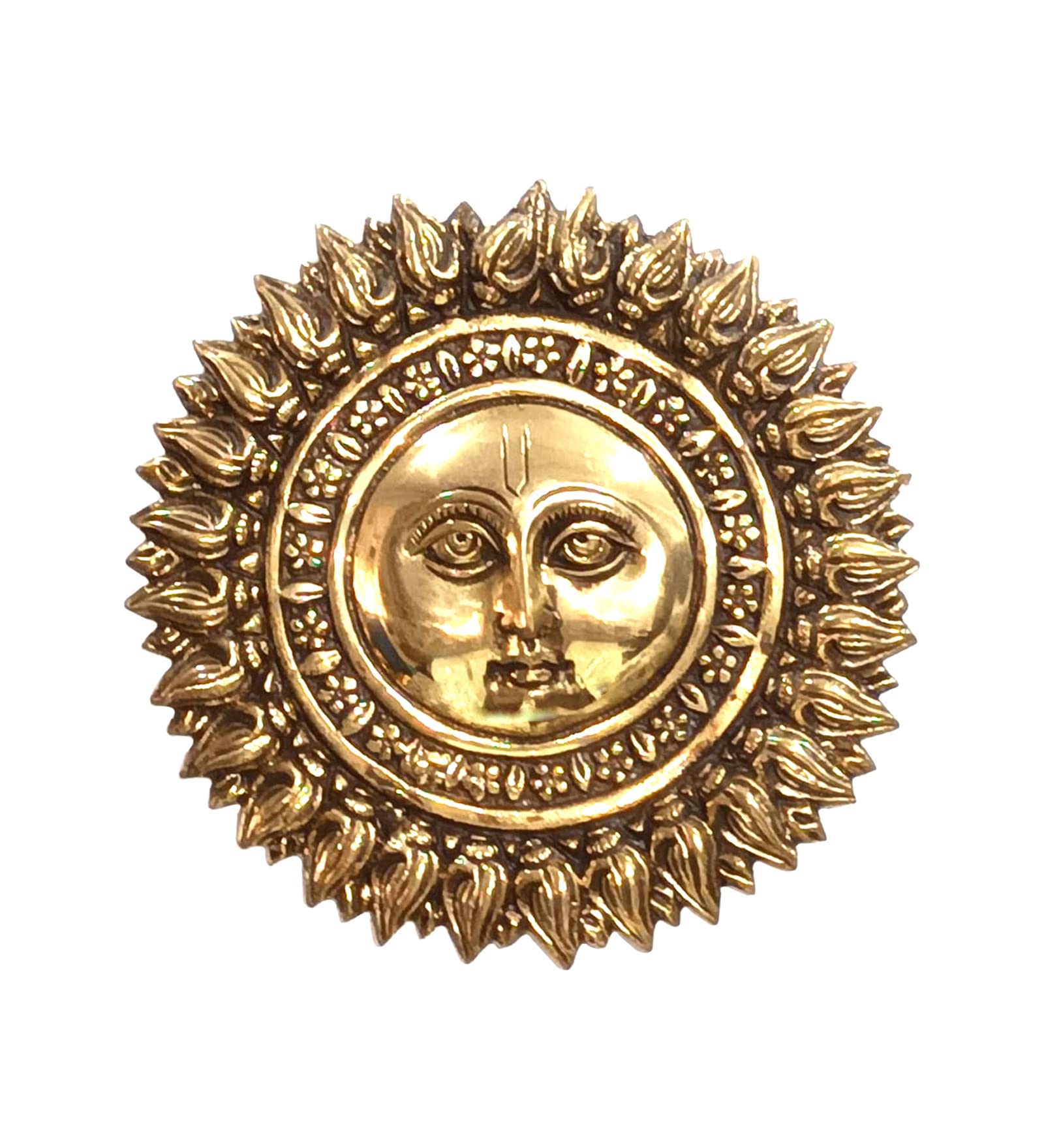 Shree Kala Home Decor Antique Brass Handmade | Decorative Wall Hanging Decor Beautiful Sun face Idol for Vastu | Surya Bhagwan Face for Positivity