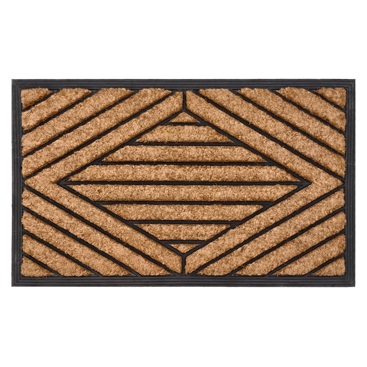 EHC Coir Door Mats Indoor & Outdoor Mat, Rubber Backing Heavy Duty Doormats Dirt trapper door mats for Front Door, Patio or Entrance, Natural, 45 x 75 cm