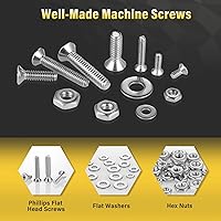Vista 4 de Kit surtido de 900 tuercas y pernos para proyectos domésticos, kit surtido de tornillos de máquina de acero inoxidable, juego de tornillos surtidos