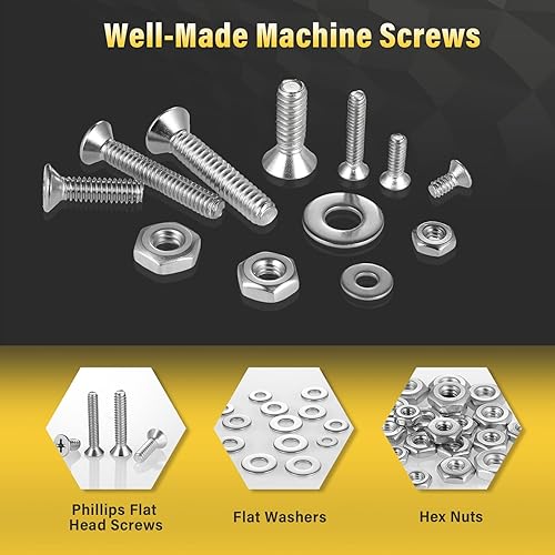 Miniatura 4 de Kit surtido de 900 tuercas y pernos para proyectos domésticos, kit surtido de tornillos de máquina de acero inoxidable, juego de tornillos surtidos