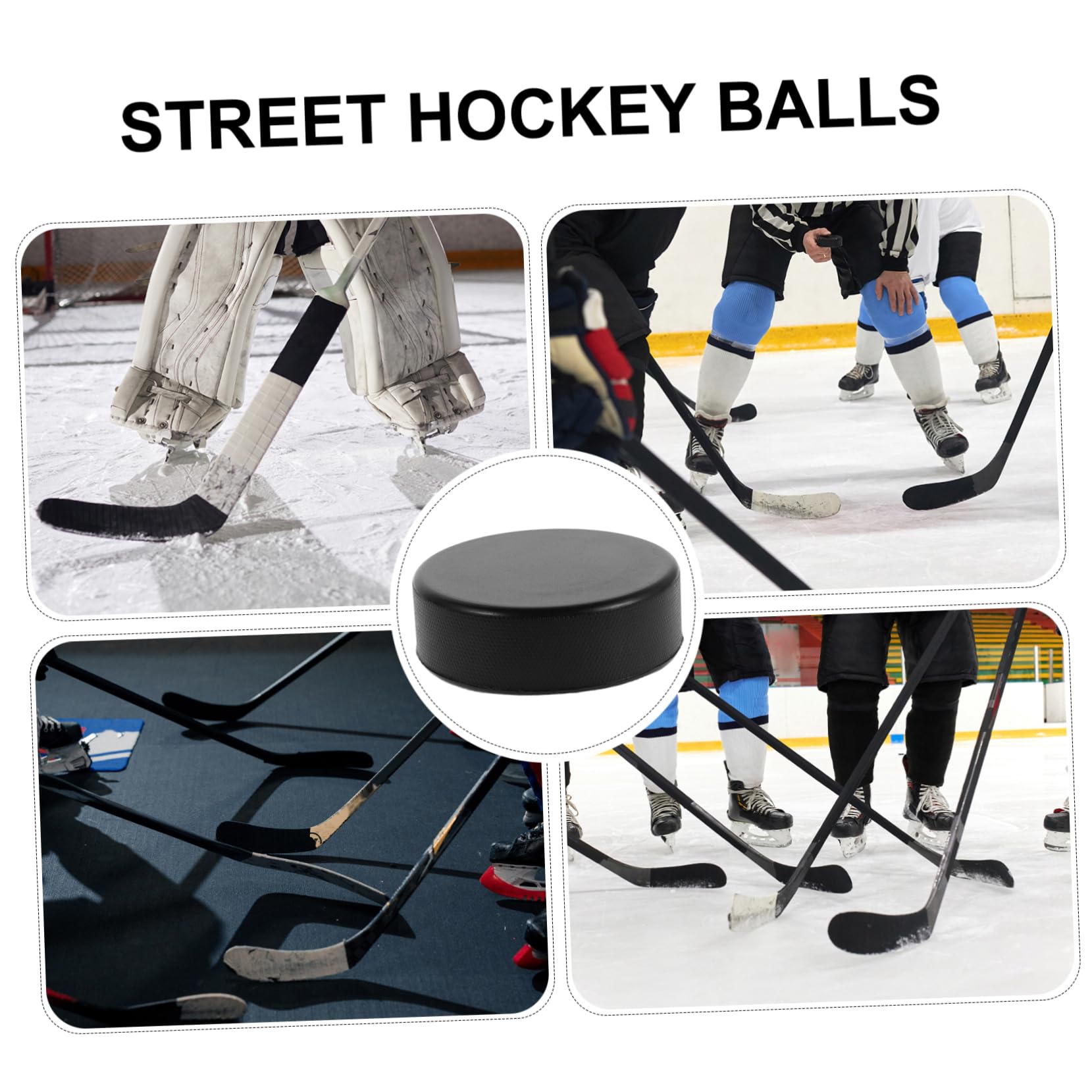 Abaodam Ensemble de Palets de Hockey PU Noirs pour Entraînement, 20 Pièces
