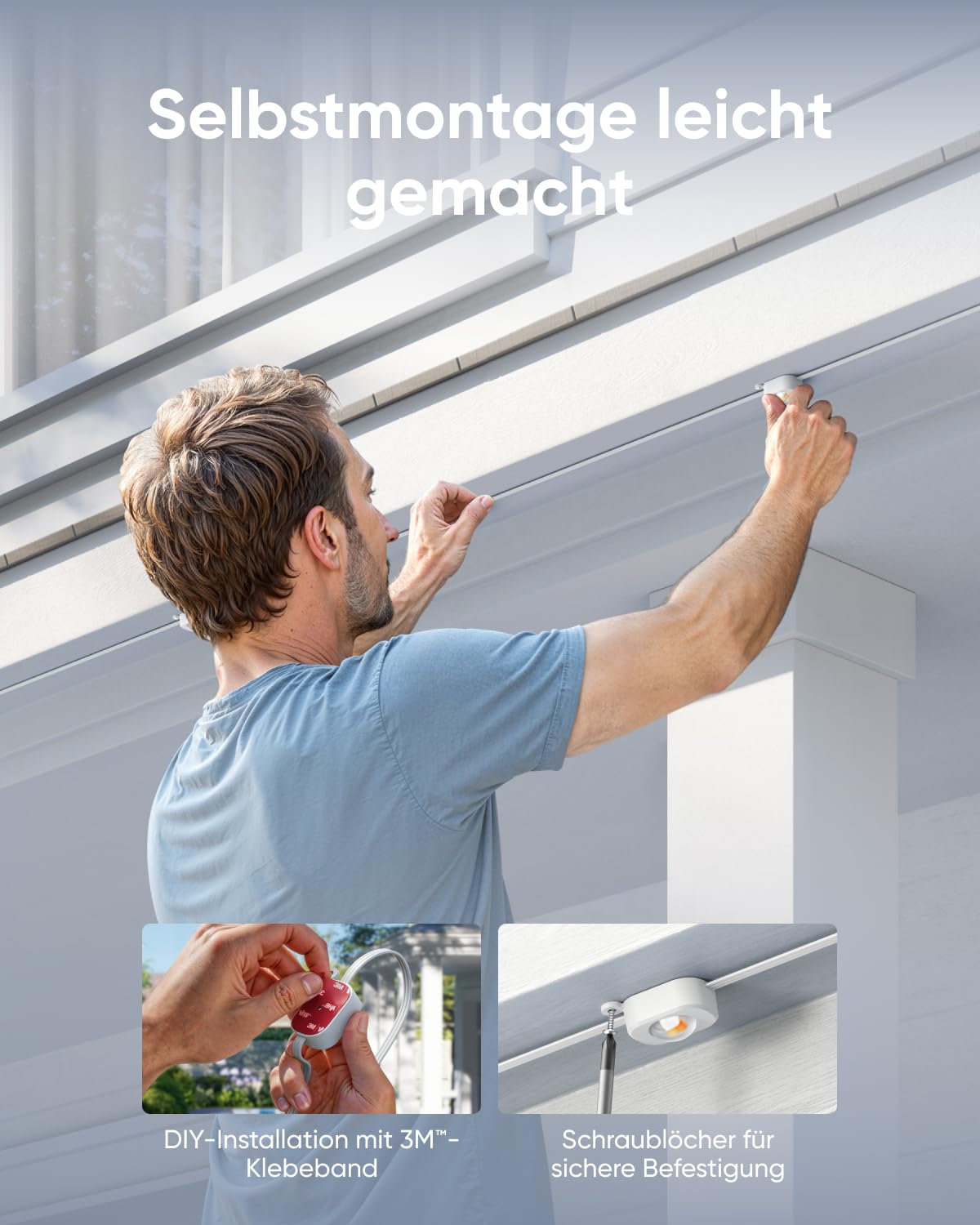 eufy Permanent Outdoor Light E22, 30m mit 60 Triple-LEDs, Smarte RGBWW-Lichter, Alltag & Festtage, bis zu IP67 Wasserdicht, KI-Beleuchtungsthemen für Weihnachten, Kamera-Kompatibel, App-Steuerung