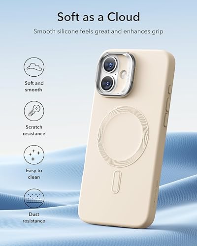 Vista 345 de ESR - Funda para iPhone 15 compatible con MagSafe, funda protectora de grado militar con soporte integrado, cubierta trasera resistente a