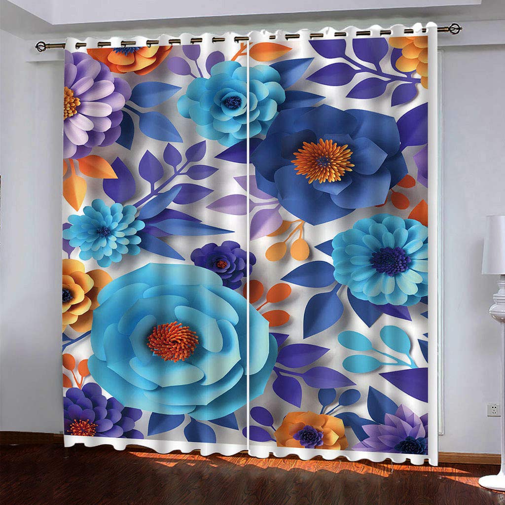 Rideaux Et Draperies Intérieurs 3D Ciel Bleu Nuage Blanc Paysage Motif Rideau Occultant À Oeillets Decoration Salon Chambre Maison pour Enfant Adulte 2 Pièces 280x160Cm Design Moderne Imprimé